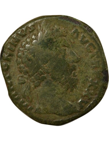 Rome Empire Marc Aurèle Victoire sur les Germains 1 sesterce Laiton 171 R Rome