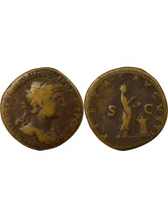 Rome Empire Hadrien Pietas & Autel 1 sesterce Laiton 124 R Rome