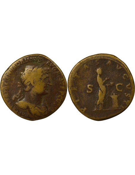 Rome Empire Hadrien Pietas & Autel 1 sesterce Laiton 124 R Rome