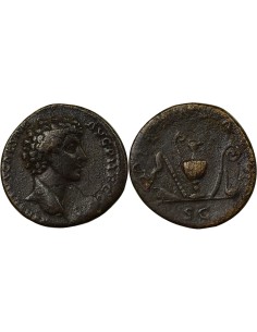 Rome Empire Marc Aurèle Instruments Pontificaux 1 sesterce Laiton 142 R Rome
