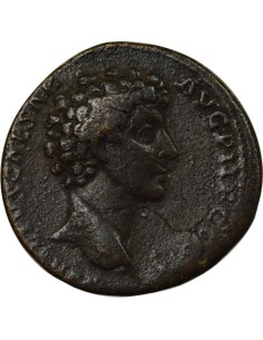 Rome Empire Marc Aurèle Instruments Pontificaux 1 sesterce Laiton 142 R Rome 2