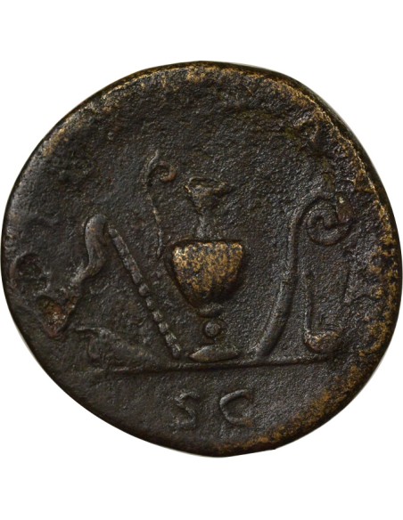 Rome Empire Marc Aurèle Instruments Pontificaux 1 sesterce Laiton 142 R Rome