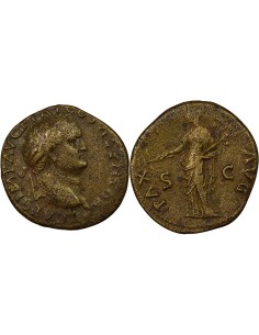 Rome Empire Titus Pax debout 1 as Laiton 77 D Lyon