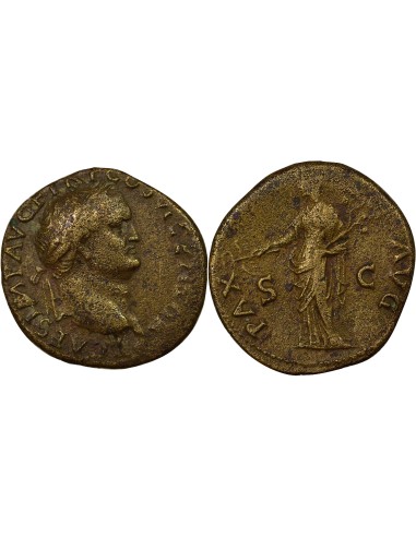 Rome Empire Titus Pax debout 1 as Laiton 77 D Lyon