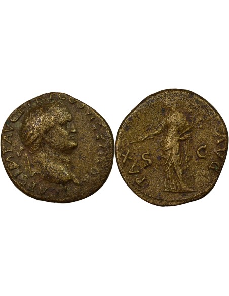 Rome Empire Titus Pax debout 1 as Laiton 77 D Lyon