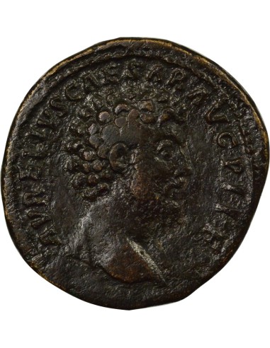 Rome Empire Marc Aurèle Empereur en Quadrige 1 sesterce Laiton 161 R Rome