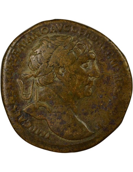 Rome Empire Trajan Salus Assis 1 sesterce Laiton 107 R Rome