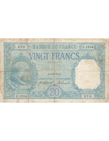 20 Francs - Bayard - 15-02-1917 - Série U.1534 20 francs 1917