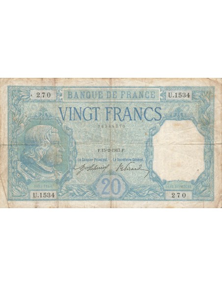 20 Francs - Bayard - 15-02-1917 - Série U.1534 20 francs 1917