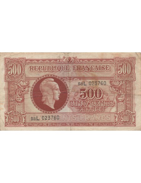 500 Francs - Marianne - 1945 - Lettre L 500 francs 1945