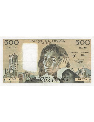 500 Francs Pascal - 03-01-1991 - Série M.340 500 francs 1991