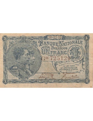 Belgique 1 Franc - 01-12-1920 - P.92 1 franc 1920
