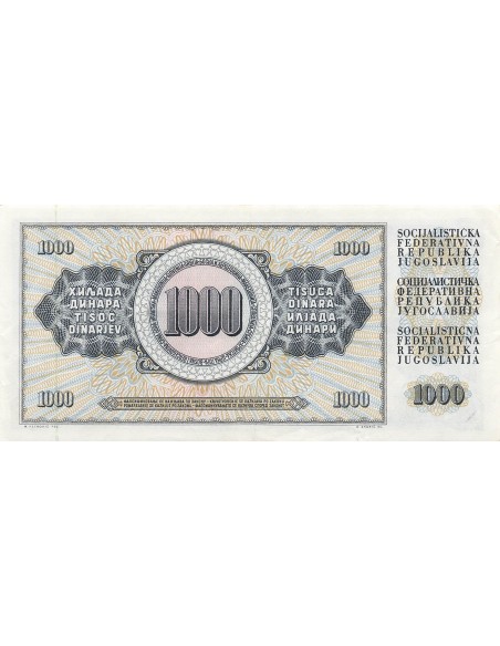 Yougoslavie 1000 Dinara - 1981 - Remplacement - P.92d 1000 dinara 1981
