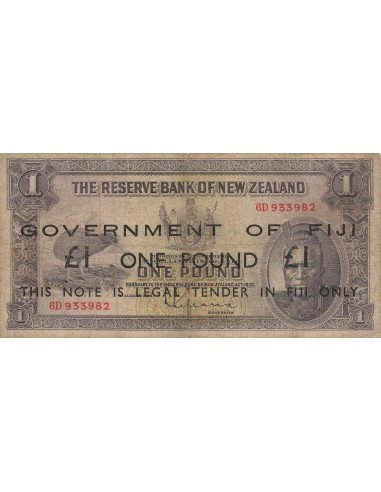 Fidji 1 Pound - sur Nvlle-Zélande Tawhiao - ND (1942) - P.45 1 pound 1942