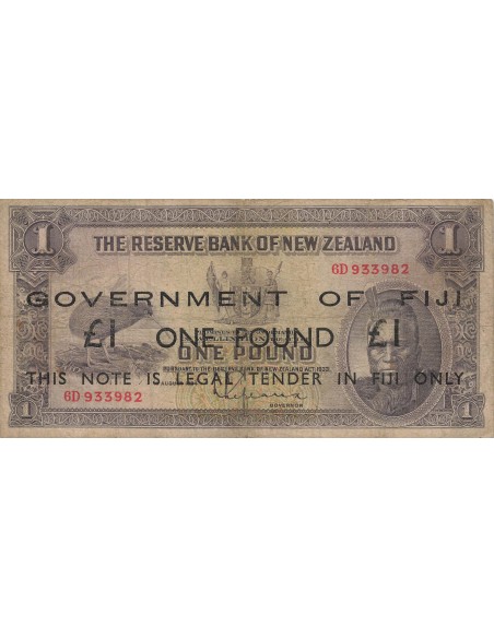 Fidji 1 Pound - sur Nvlle-Zélande Tawhiao - ND (1942) - P.45 1 pound 1942