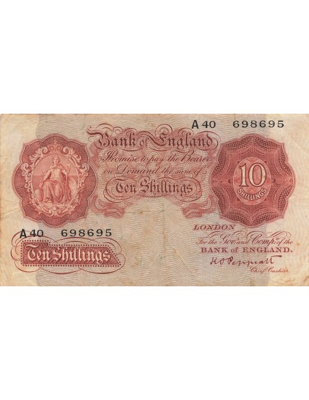 Royaume-Uni 10 Shillings - Britannia - ND (1934-39) - P.362c 10 shillings 1934