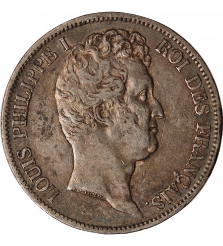 LOUIS PHILIPPE﻿ - 5 FRANCS ARGENT 1830 A PARIS  "Type Tiolier, Tr creux"