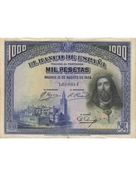 Espagne 1000 Pesetas - Fernando III - 1928 - P.78 1000 pesetas 1928