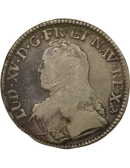 Louis XV au Buste Habillé 1 écu Argent 1729 P Dijon
