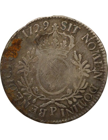 Louis XV au Buste Habillé 1 écu Argent 1729 P Dijon