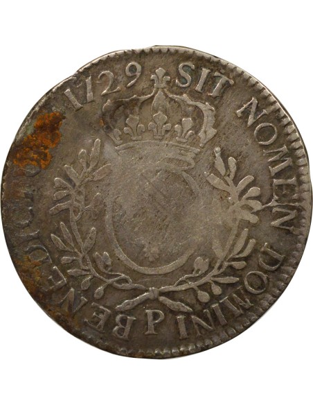 Louis XV au Buste Habillé 1 écu Argent 1729 P Dijon