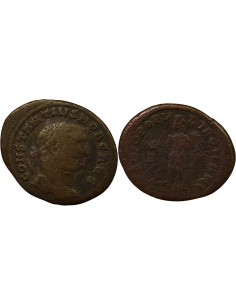 Rome Empire Constance Ier Chlore Génie du Peuple Romain 1 ae Cuivre 297 D Lyon