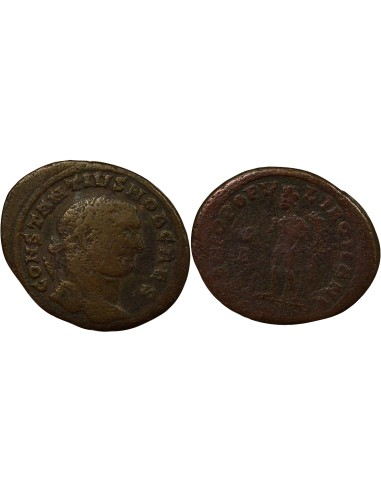 Rome Empire Constance Ier Chlore Génie du Peuple Romain 1 ae Cuivre 297 D Lyon