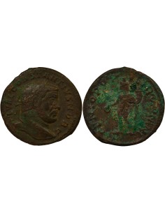 Rome Empire Constance Ier Chlore Génie du Peuple Romain 1 ae Cuivre 294-305 Londres