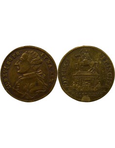 Louis XVI Statue de Louis XV 1 jeton Laiton 1776 Nuremberg