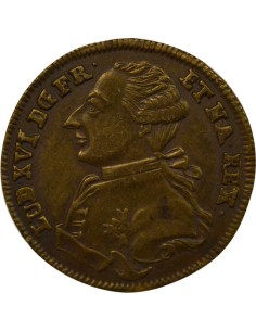 Louis XVI Statue de Louis XV 1 jeton Laiton 1776 Nuremberg 2