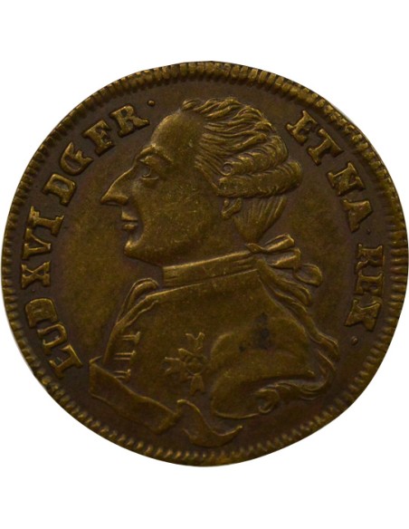 Louis XVI Statue de Louis XV 1 jeton Laiton 1776 Nuremberg