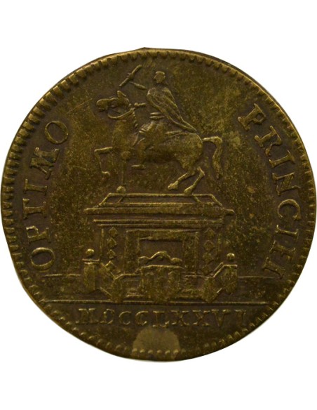 Louis XVI Statue de Louis XV 1 jeton Laiton 1776 Nuremberg