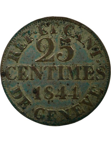 Suisse (Genève) 25 Centimes - 1844 Genève 25 centimes Billon 1844 G Genève