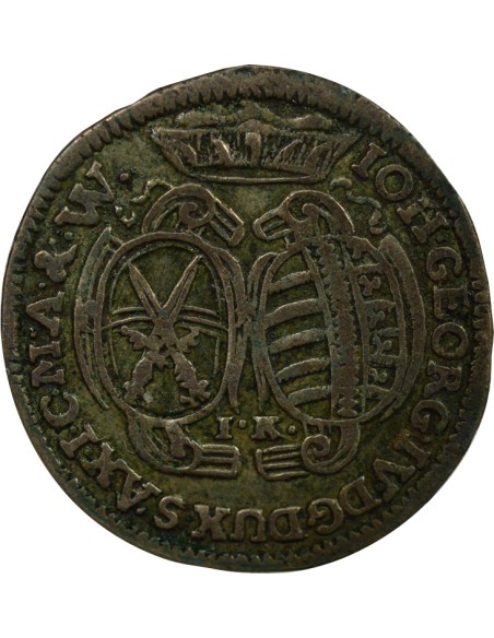 Etats Allemands (Saxe) Jean-Georges IV de Saxe Jean Georges IV - 1/12 Thaler - 1694 Lepizig 1/12 thaler Billon 1694 Leipzig