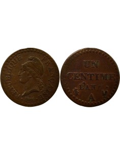 Dupré 1 centime Cuivre An 7 A - Paris