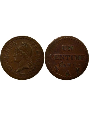 Dupré 1 centime Cuivre An 7 A - Paris