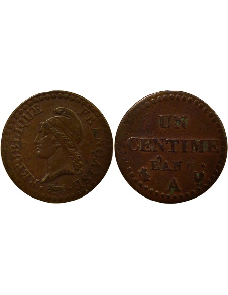 Dupré 1 centime Cuivre An 7 A - Paris