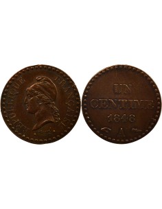 IIe République 1 centime Cuivre 1848 A - Paris