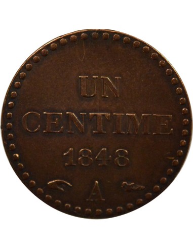 IIe République 1 centime Cuivre 1848 A - Paris
