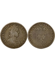 Louis XIV à la Mèche Longue 1 ecu Argent 1651 A - Paris