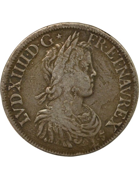 Louis XIV à la Mèche Longue 1 ecu Argent 1651 A - Paris