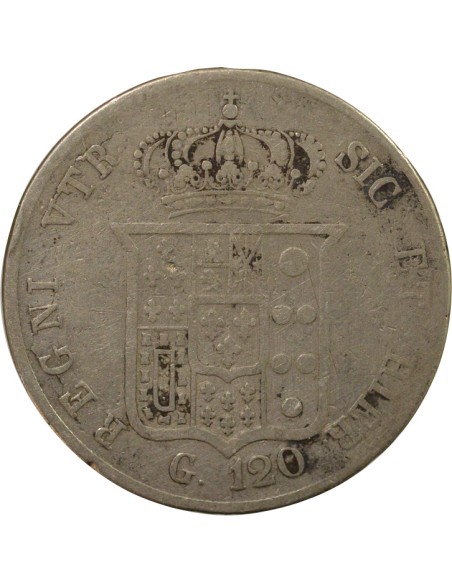 Royaume des Deux-Siciles Ferdinand II des Deux-Siciles 4e Portrait 120 grana Argent 1856 Naples