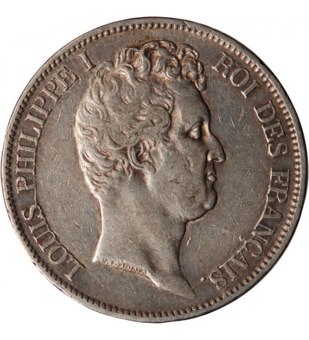 LOUIS PHILIPPE﻿ - 5 FRANCS ARGENT 1831 A PARIS "Type Tiolier, Tr creux"