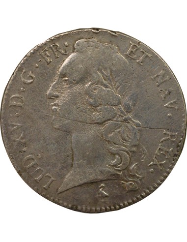 Louis XV au Bandeau 1 écu Argent 1769 A - Paris