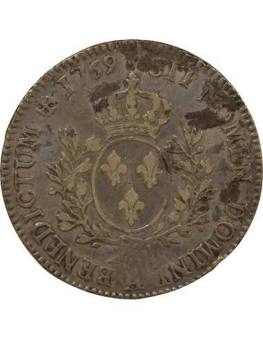 Louis XV au Bandeau 1 écu Argent 1769 A - Paris