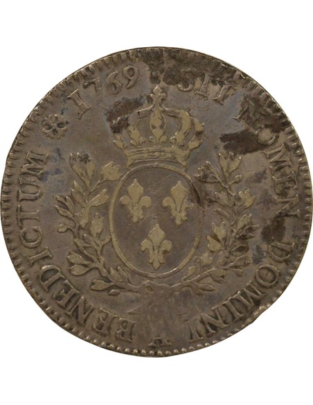 Louis XV au Bandeau 1 écu Argent 1769 A - Paris