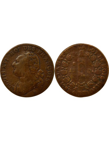 Louis XVI au Faisceau 12 deniers Cuivre 1792 B Rouen