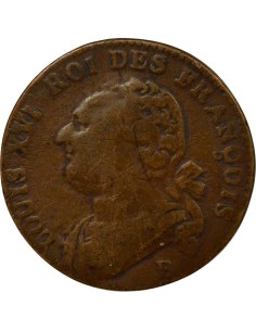 Louis XVI au Faisceau 12 deniers Cuivre 1792 B Rouen 2