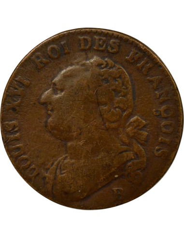 Louis XVI au Faisceau 12 deniers Cuivre 1792 B Rouen