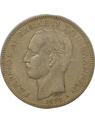 Grèce Georges I de Grèce George I - 5 Drachmes Argent - 1875 A Paris 5 drachmai Argent 1875 A - Paris